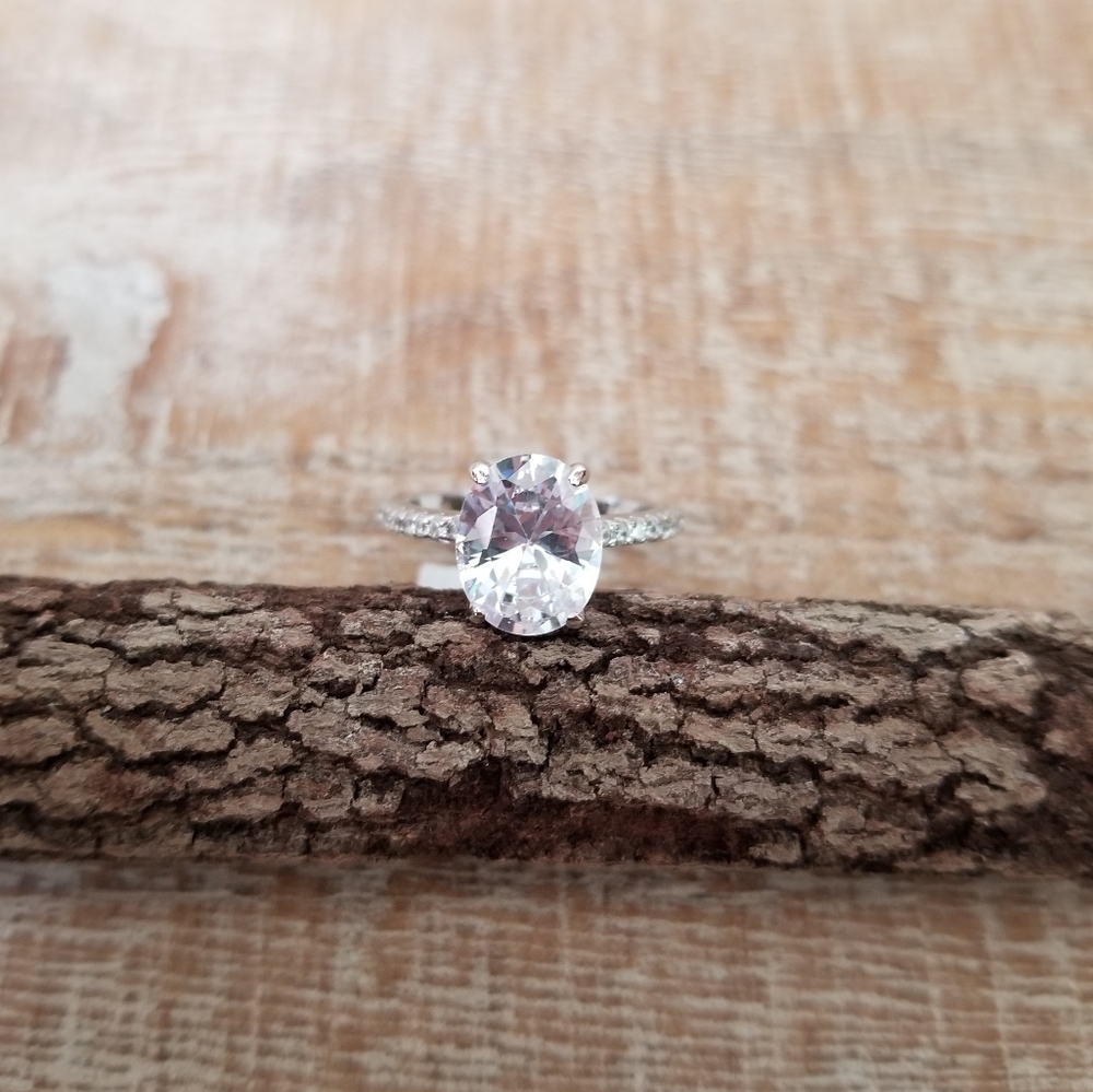 LIMITED 2ct Oval Cut Sterling Silver Ring - Picture 3 of 8